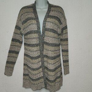 Lane Bryant ***Cardigan sweater Cream-Green-tan w/ gold Metallic thread. 14/16
